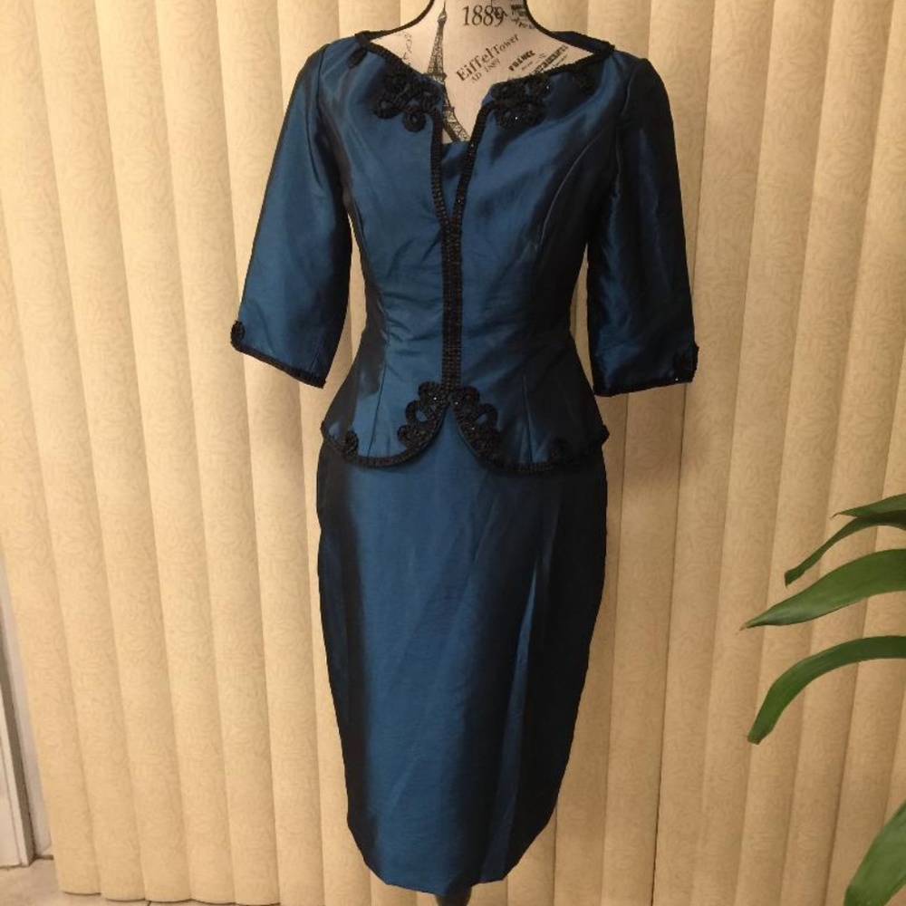 VAL STEFANI NIGHT BLUE MOB/FORMAL DRESS SIZE 8 - Picture 2 of 8